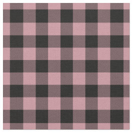 Vintage Pink & Black Plaid Gingham Stoff