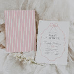 Vintage Pink Bow Girl Babydusche Einladung<br><div class="desc">Feiern Sie die Ankunft eines Kleinen mit dieser eleganten Babydusche mit BugThematik.</div>