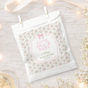 Vintage Pink Bow Liebe Shack Girl Babydusche Geschenktütchen