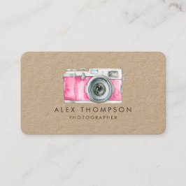 Vintage Pink-Camera-Fotograf-Visitenkarten Visitenkarte