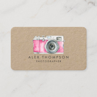 Vintage Pink-Camera-Fotograf-Visitenkarten Visitenkarte