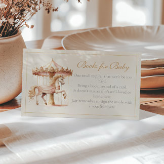 Vintage Pink Carousel Pferdebücher für Baby Begleitkarte