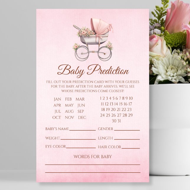 Vintage Pink Carriage Baby Predication Flyer (Von Creator hochgeladen)