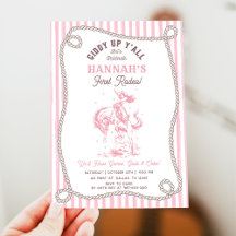 Vintage Pink Cowgirl 1. Geburtstagsfeier