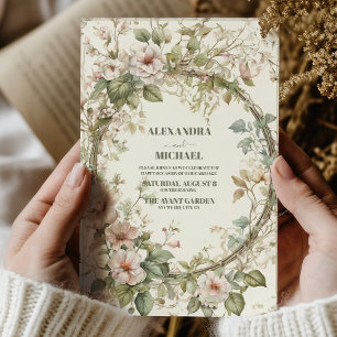 Vintage Pink Floral Art Nouveau Hochzeit Einladung