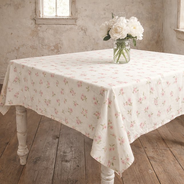 Vintage Pink Floral Cotton Tablecloth  Tischdecke (Von Creator hochgeladen)