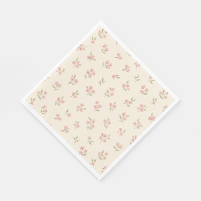 Vintage Pink Floral Napkins Serviette (Ecke)