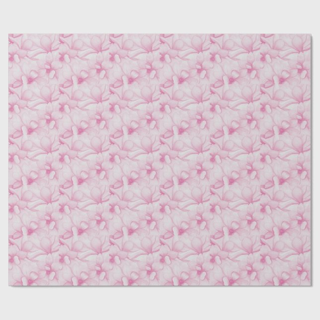 Vintage pink flowers print geschenkpapier (Flach)