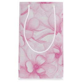 Vintage pink flowers print kleine geschenktüte