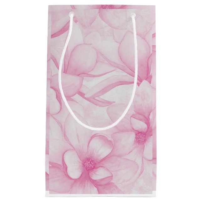 Vintage pink flowers print kleine geschenktüte (Vorderseite)