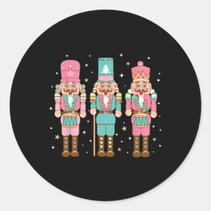 Vintage Pink Nussknacker Squad Frauen Mädchen Kind Runder Aufkleber