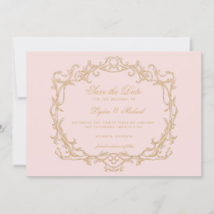 Vintage Pink Paris Glam Save The Date