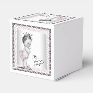 Vintage Pink Prinzessin Baby Shower Geschenkschachtel