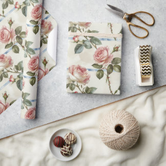 Vintage Pink Rose Geschenkpapier