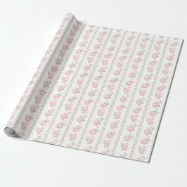 Vintage Pink Roses  Geschenkpapier