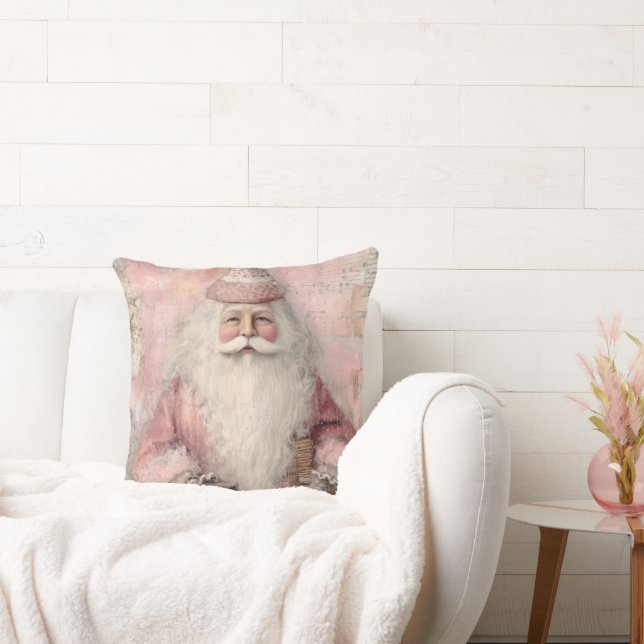 Vintage Pink Santa Christmas Kissen (Liege)