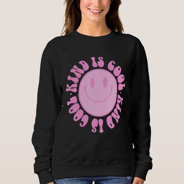 Vintage Pink Smile Face Choose Kindness  Spiritual Sweatshirt (Vorderseite)