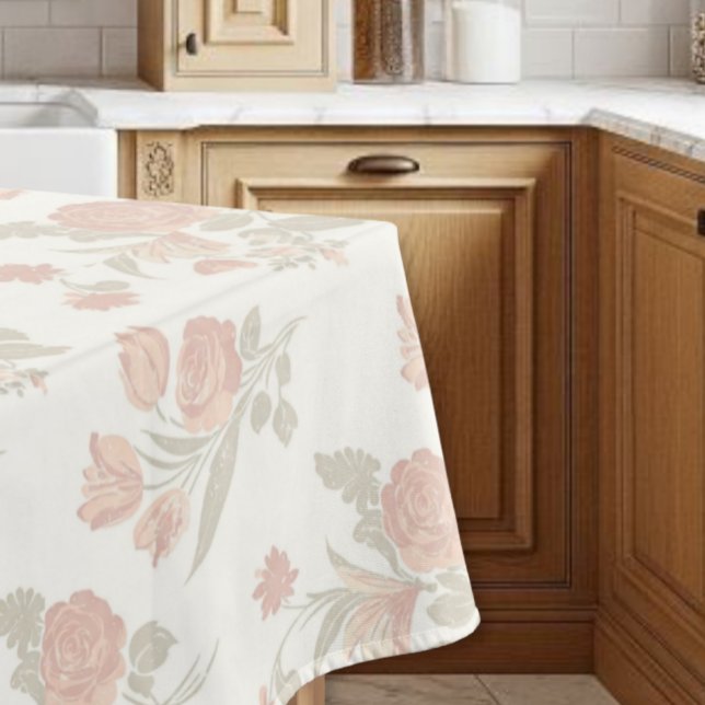 Vintage pink tablecloth, floral tablecloth tischdecke (Von Creator hochgeladen)