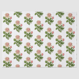 Vintage Pink Tea Roses Flowers Seidenpapier