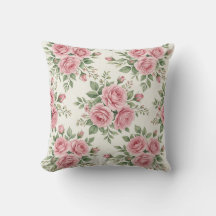 Vintage Pink Watercolor Roses Floral Seamless