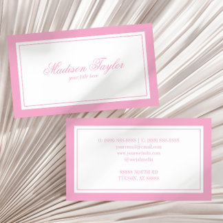 Vintage Pink Weißer Old Money Stil Custom Visitenkarte