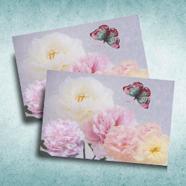 Vintage Pinks, Gelbe und Weißspitzen Schmetterling Seidenpapier