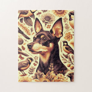 Vintage Pinscher Illustration Puzzle