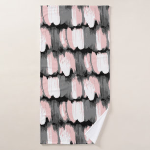 Vintage Pinselstriche, grau-rosa Dekoration. Badehandtuch