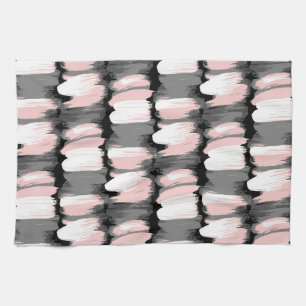 Vintage Pinselstriche, grau-rosa Dekoration. Geschirrtuch