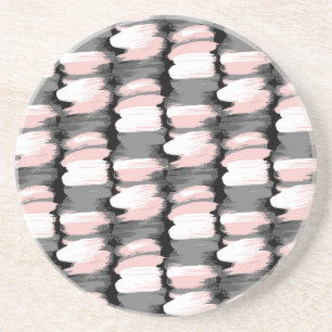 Vintage Pinselstriche, grau-rosa Dekoration. Getränkeuntersetzer