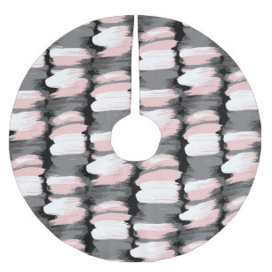 Vintage Pinselstriche, grau-rosa Dekoration. Polyester Weihnachtsbaumdecke