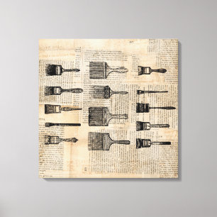 Vintage Pinselstriche Pinselstriche Druckausdruck Leinwanddruck