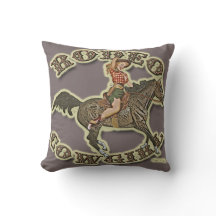 Vintage Pinup Cowgirl Rodeo Cowgirl Wurfkissen