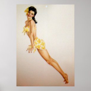 Vintage Pinup Girl Originale Farbe 7 Poster