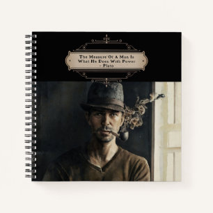 Vintage Pipe Hat man Plato Zitat Black Journal Notizbuch