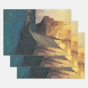 Vintage-Pirat, Angriff auf einen Galleon von Howar Geschenkpapier Set