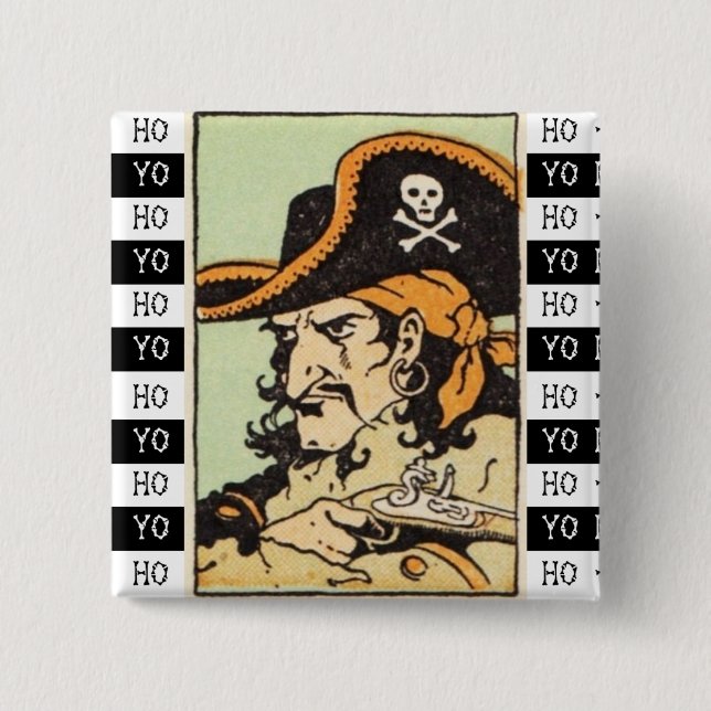 Vintage-Pirat Button (Vorderseite)