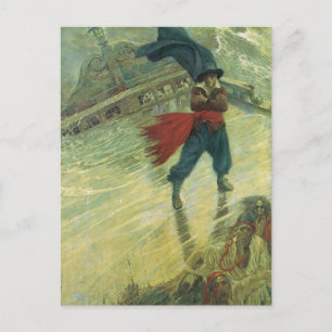 Vintage-Pirat, Der fliegende Holländer von Howard Postkarte
