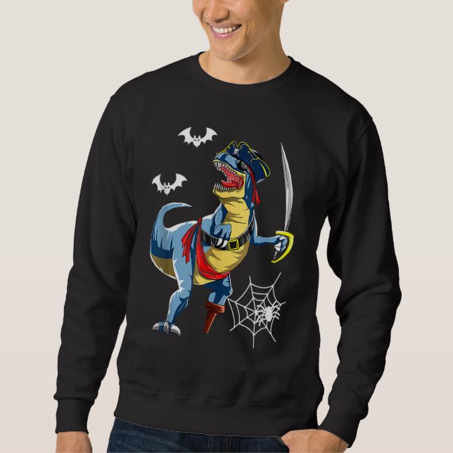 Vintage-Pirat-Dinosaurier Rex Sweatshirt (Vorderseite)