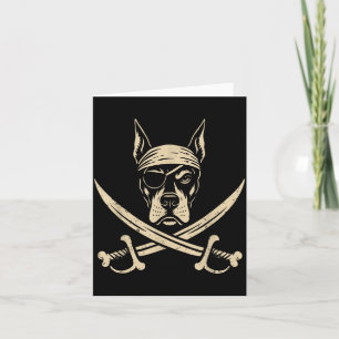 Vintage-Pirat-Dobermann-Kreuzbein-Dobie-Hunde-Lieb Karte