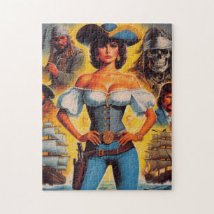 Vintage-Pirat-Frau Puzzle