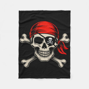 Vintage-Pirat-Halloween-Schädel-Männer-Jungen-Teen Fleecedecke