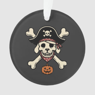 Vintage-Pirat-Hund-Halloween-Totenkopf-Kreuzknoche Ornament