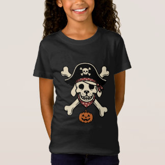 Vintage-Pirat-Hund-Halloween-Totenkopf-Kreuzknoche T-Shirt