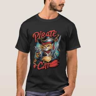 Vintage-Pirat-Katze Lustige Halloween-Katze Jolly T-Shirt