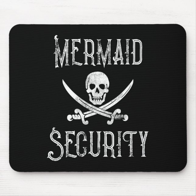 Vintage-Pirat-Meermaid-Sicherheits-Meer-Männer-Bes Mousepad (Vorne)