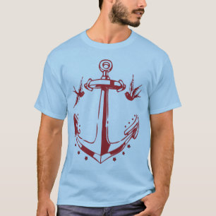 Vintage-Pirat-Tattoo-Anker- und Spatz-Shirt T-Shirt