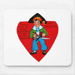 Vintage-Pirat-Valentinstag Mousepad