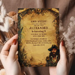 Vintage Pirate Birthday Party Ahoy Matey Alte Kart Einladung<br><div class="desc">Set segelt mit unserer Geburtstagsfeier "Pirate Themed Party Invitation" für ein spannendes Abenteuer! Ahoy, Matey! Laden Sie Ihre Crew ein, um sich mit dieser spannenden Einladung an dem tollen Spaß zu beteiligen. Mit seinem kühlen Piratendesign mit Schädel und Kreuzknochen, Schatzkarten und einem verwitterten Pergament-Hintergrund Set es den perfekten Ton für...</div>