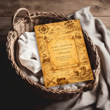 Vintage Pirate Treasure Map Baby Shower